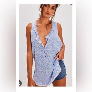 We The Free Love Language purple and pink Striped Tank Top free people